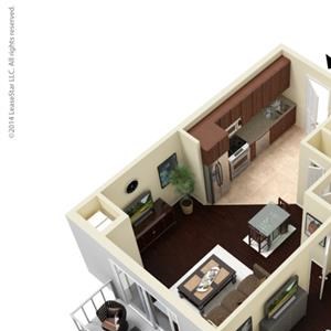 1 Bed - 1 Bath |642 sq ft A1 floorplan