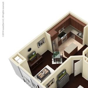 1 Bed - 1 Bath |677 sq ft A2 floorplan