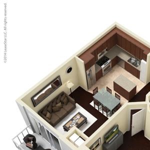 1 Bed - 1 Bath |717 sq ft A3 floorplan