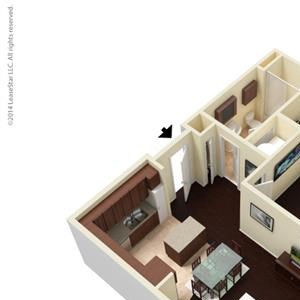 1 Bed - 1 Bath |781 sq ft A4 floorplan