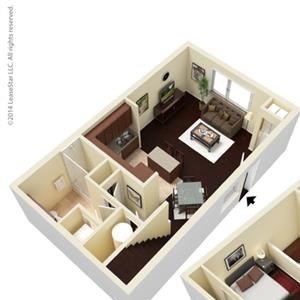 1 Bed - 1 Bath |803 sq ft A5 floorplan