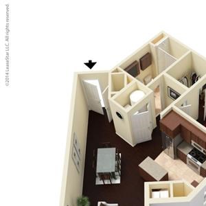 1 Bed - 1 Bath |829 sq ft A6 floorplan
