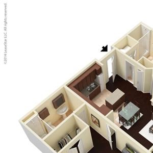 2 Bed - 2 Bath |1045 sq ft B2 floorplan