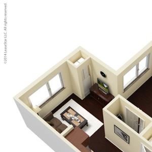 1 Bed - 1 Bath |619 sq ft S3 floorplan
