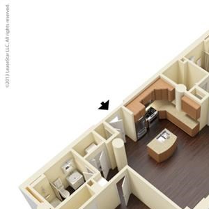 2 Bed - 2 Bath |973 sq ft B2 floor plan