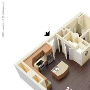 Studio |582 sq ft Studio 2 floor plan