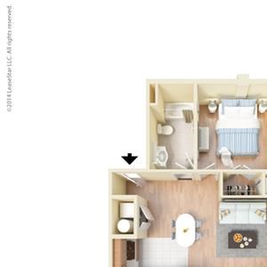2 Bed - 2 Bath, 1042 square feet B6 floor plan
