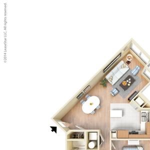 2 Bed - 2 Bath, 1111 square feet B7 floor plan