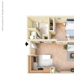 2 Bed - 2 Bath, 1194 square feet B8 floor plan