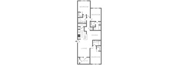 A black and white image of a floor plan for a house.