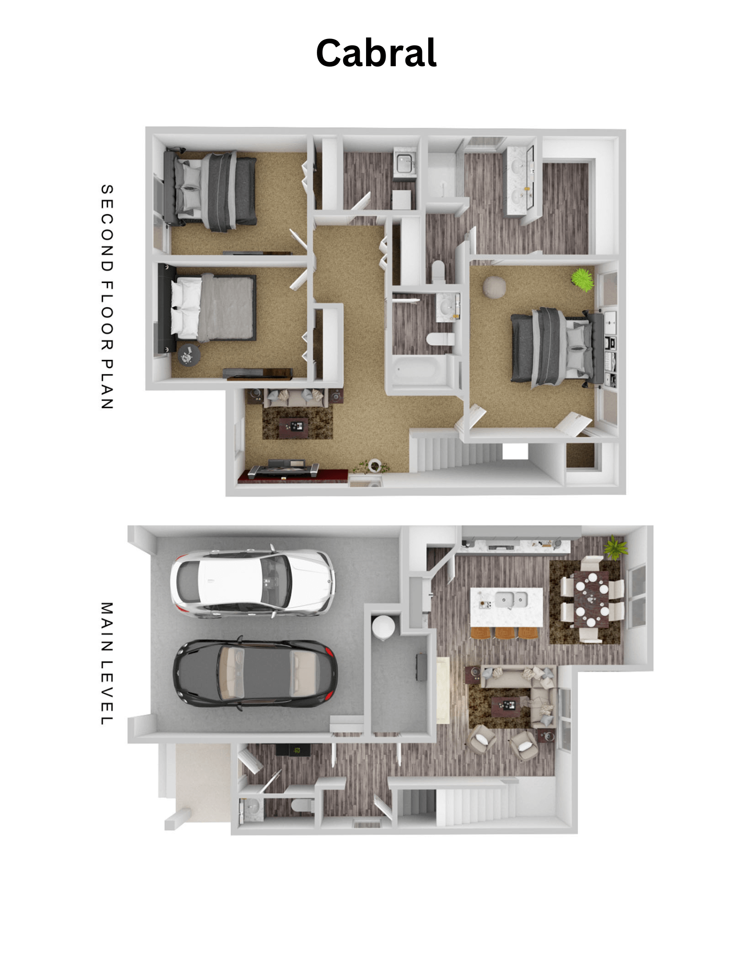 a floor plan of a house with a garage and a car