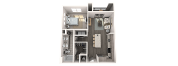 The Ridley apartments in Jacksonville Florida photo of a one bedroom floorplan