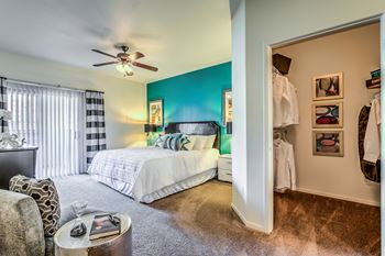 Colorful Bedroom with Walk-in Closet