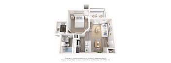 a 1 bedroom floor plan  woodland