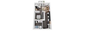 a floor plan of an alcove apartment