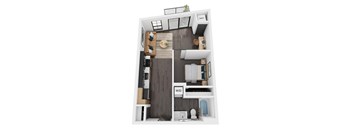 a floor plan of an alcove apartment