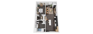 a1 floor plan  studio with bedroom and living room