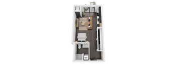 a floor plan of a studio apartment