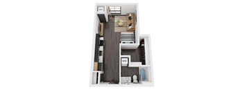 a floor plan of a studio apartment