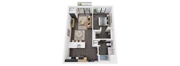 a floor plan of a 1 bedroom apartment at carbon31 apartments in bloomington