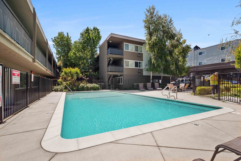 the swimming pool at our apartments