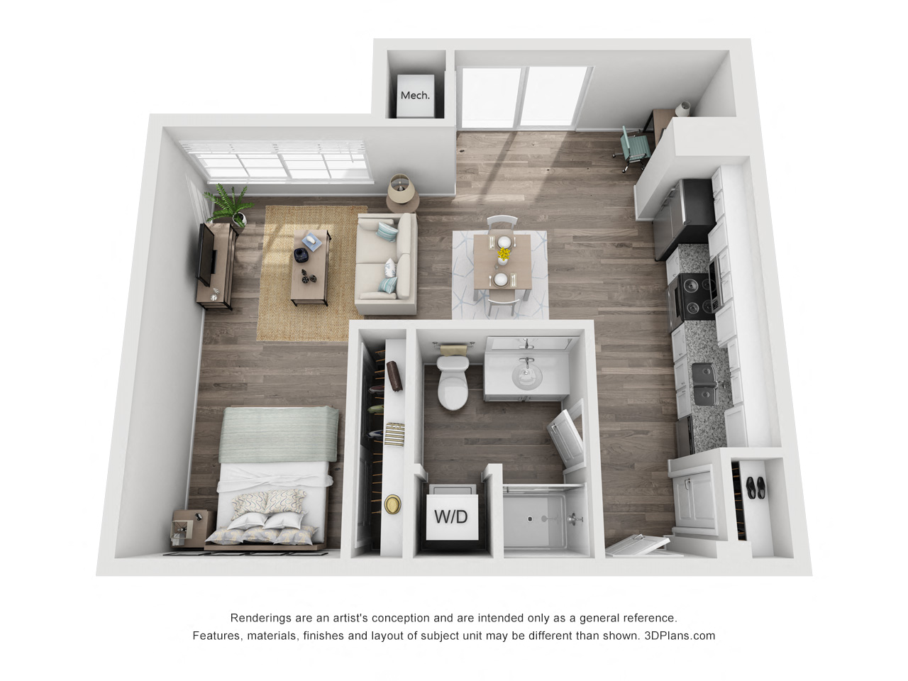 Studio |582 sq ft Convertible Flats | S3 floor plan