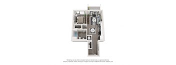 a stylized floor plan of a 2100 sq ft apartment