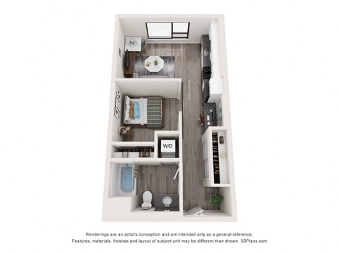 a floor plan of a 1 bedroom apartment