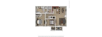 OakRidge_TN_Apartment_CentennialVillage_2 bedroom 2 bath 3D Furnished