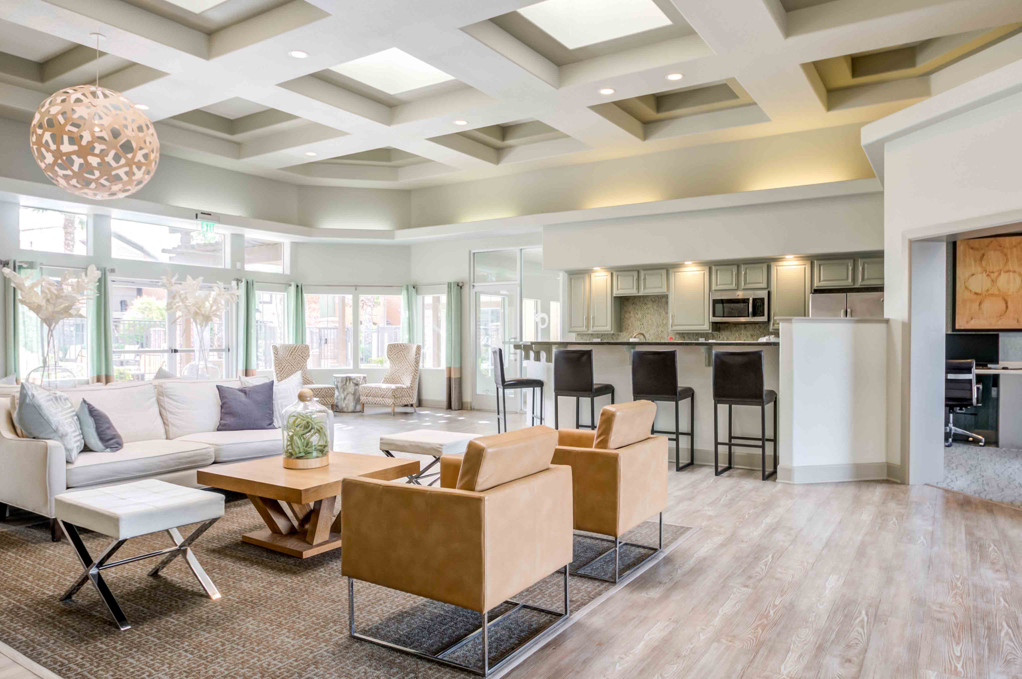 Seating area in clubhouse