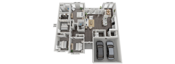 a floor plan is shown with the garage in the middle of the floorplan