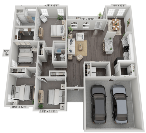a floor plan is shown with the garage in the middle of the floorplan