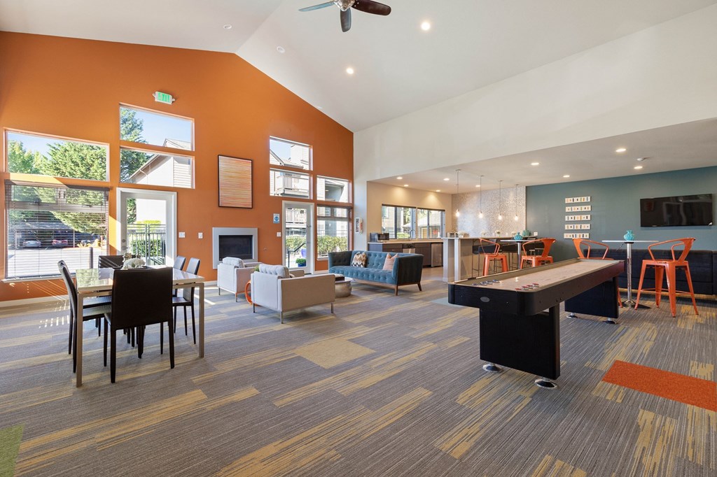 shuffleboard in clubhouse