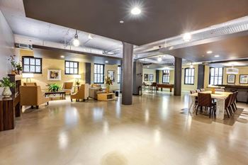 Resident Lounge w/ Full Entertaining Kitchen including Pool Table & Fireplace
