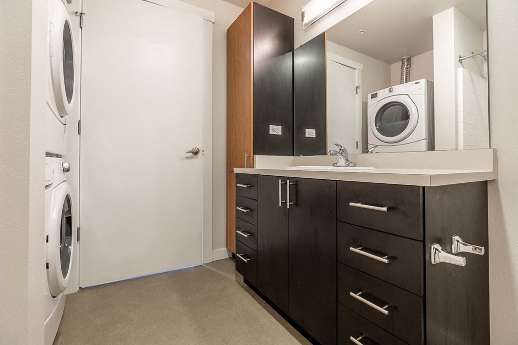 stylish bathrooms with dark countertops