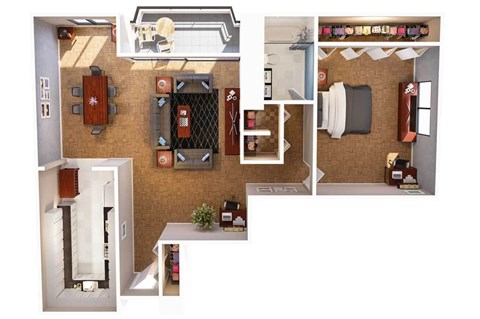 A series of images showing different views of a room with a desk, chair, and a cabinet.