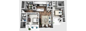 2100 Defoors Atlanta GA apartment photo of modern two bedroom two bathroom floorplan.
