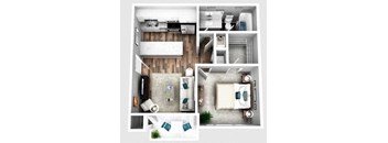 2100 Defoors Atlanta GA apartment photo of one bedroom one bathroom floorplan