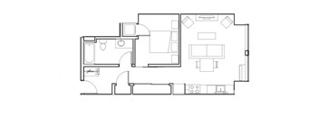 black and white floor plan of a modern house