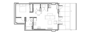 a black and white floor plan of a house