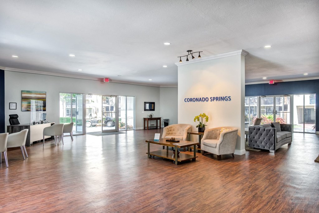 Coronado Springs Apartments in Palm Springs Florida photo of clubhouse entry