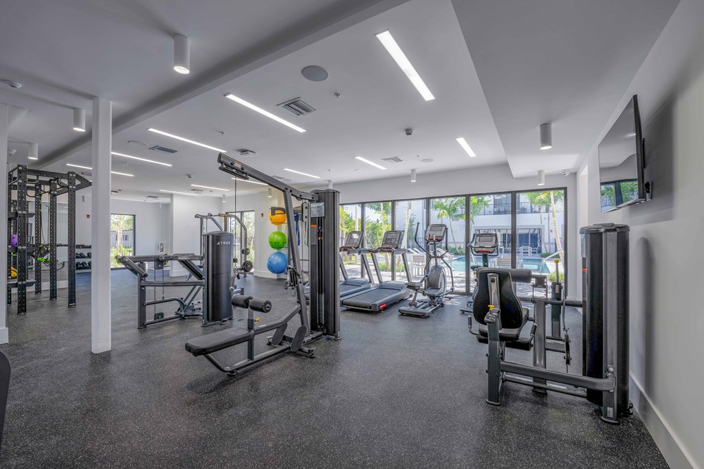 Countyline Apartments in Miami FL photo of fitness center with strength equpiment