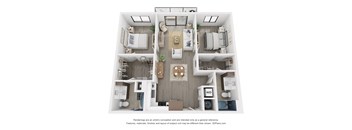 bedroom floor plan at the approach at summit park apartments in hendersonville, nc