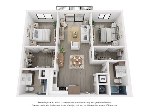 bedroom floor plan at the approach at summit park apartments in hendersonville, nc