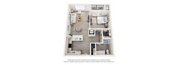 One Bedroom apartment floor plan at Creekline at Fairfield in Fairfield, CT.