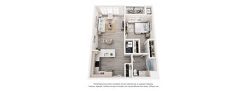 One Bedroom apartment floor plan at Creekline at Fairfield in Fairfield, CT.