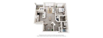 One Bedroom apartment floor plan at Creekline at Fairfield in Fairfield, CT.