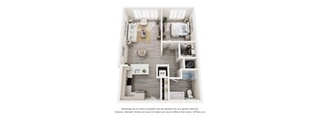 One Bedroom apartment floor plan at Creekline at Fairfield in Fairfield, CT.