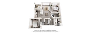 Two Bedroom apartment floor plan at Creekline at Fairfield in Fairfield, CT.