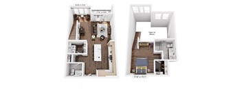 A floor plan of a two-story home with dimensions and a note to "Open to Below".